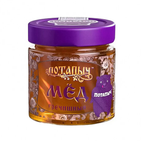 Мед натуральный ПОТАПЫЧЪ гречишный (ст-бан 250г*12)